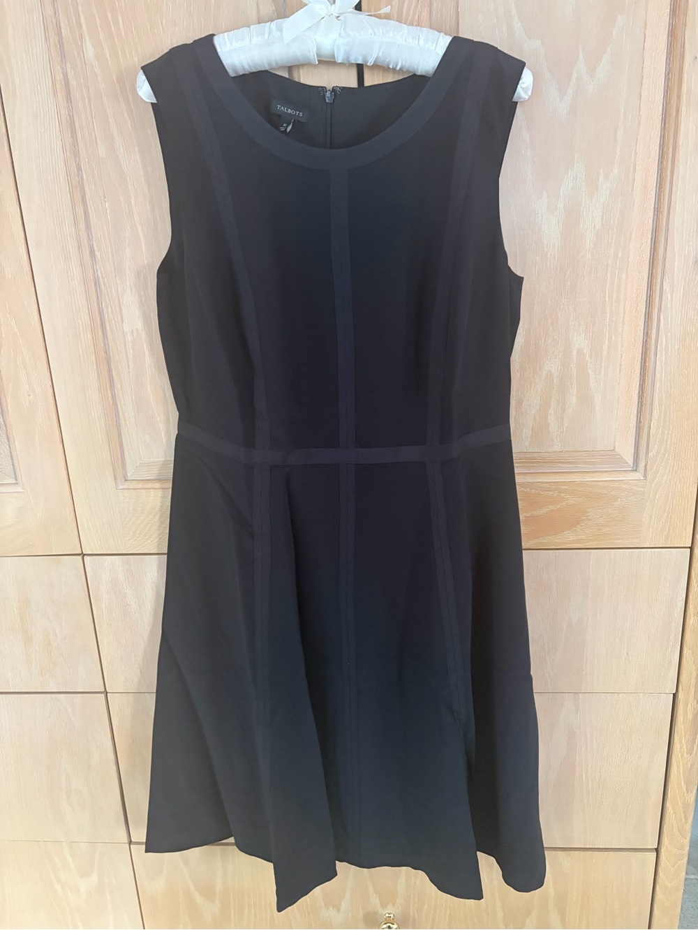 NWT Talbots Black Silk Sleeveless Sheath Dress with Panel Detailing